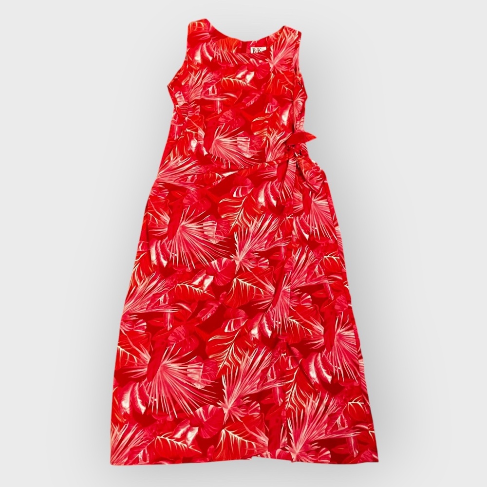 R&K Red Tropical Print Maxi Dress